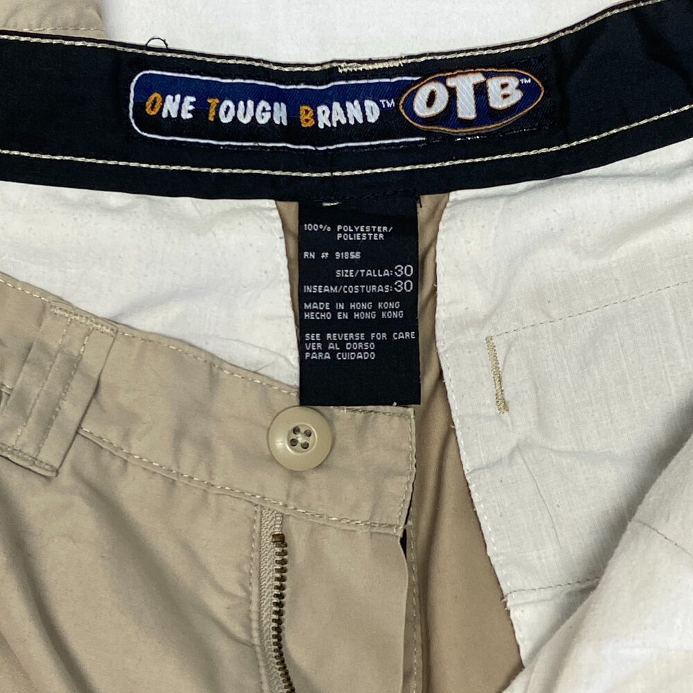 OTB Khaki Denim Cargo Pants 30 Zip-Off Convertible 3-in-1 Baggy HipHop Outdoors - Picture 11 of 12